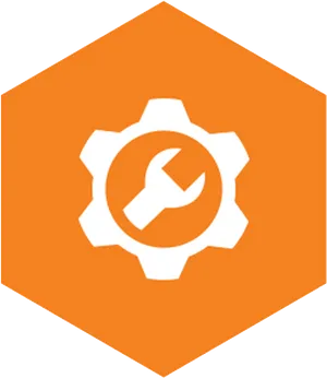 Orange Settings Icon PNG Image