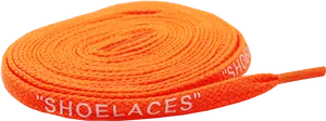 Orange Shoelace Coiled With Text PNG Image