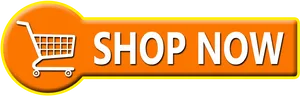 Orange Shop Now Buttonwith Cart Icon PNG Image