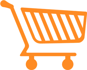 Orange Shopping Cart Icon PNG Image