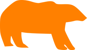 Orange Silhouette Bear PNG Image