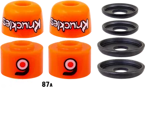 Orange Skateboard Wheelsand Bushings PNG Image