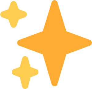 Orange Sparkle Emoji PNG Image