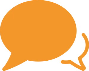 Orange Speech Bubble Graphic PNG Image