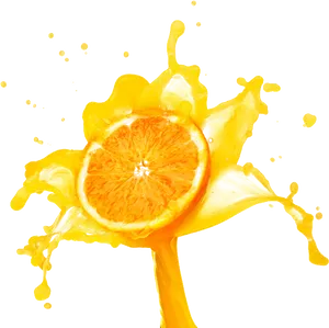 Orange Splash Artwork PNG Image