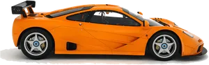 Orange Sports Car Profile View PNG Image