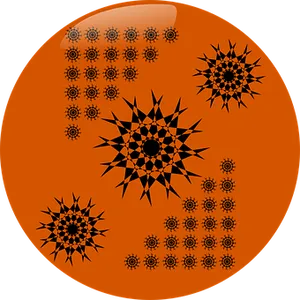 Orange Star Pattern Ball PNG