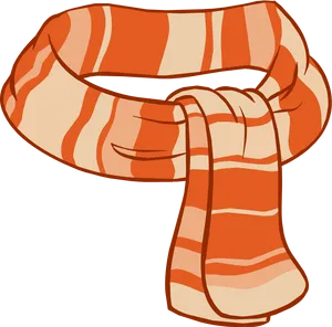 Orange Striped Scarf Illustration PNG Image