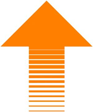 Orange Striped Up Arrow PNG Image