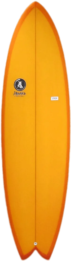 Orange Surfboard Standing Vertical PNG Image