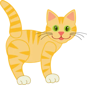 Orange Tabby Cartoon Cat PNG Image