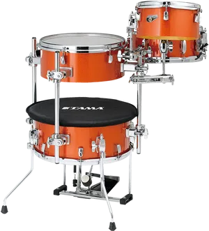 Orange Tama Drum Set PNG Image