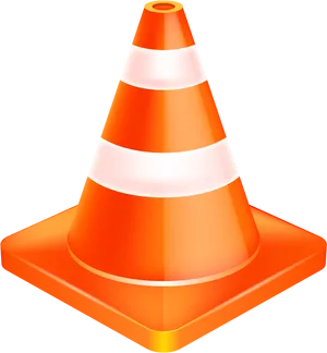 Orange Traffic Cone Graphic PNG Image