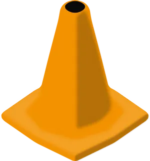 Orange Traffic Cone Graphic PNG Image