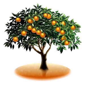 Orange Tree Silhouette Png Qsb43 PNG Image