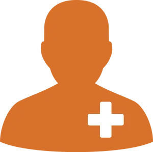 Orange User Icon With Plus Sign PNG Image