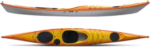 Orange Valley Sea Kayak Topand Side View PNG Image