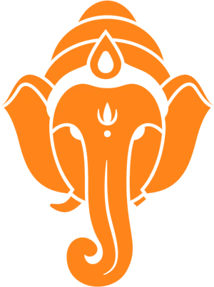 Orange Vinayagar Silhouette PNG Image