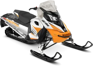 Orangeand White Snowmobile Ski Doo Renegade PNG Image