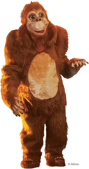 Orangutan Costume Standing Pose PNG Image