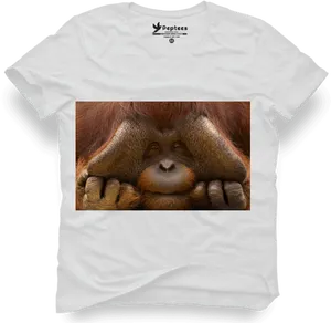 Orangutan Printed T Shirt Design PNG Image