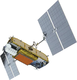 Orbiting Satellite Rendering PNG Image