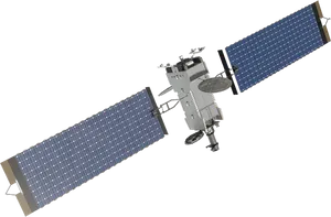 Orbiting Satellite Rendering PNG Image