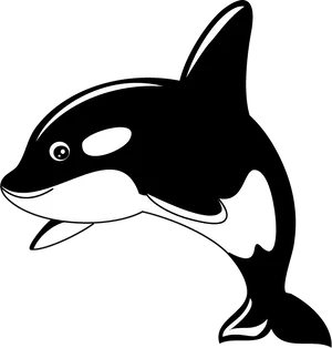 Orca Whale Cartoon Clipart PNG Image