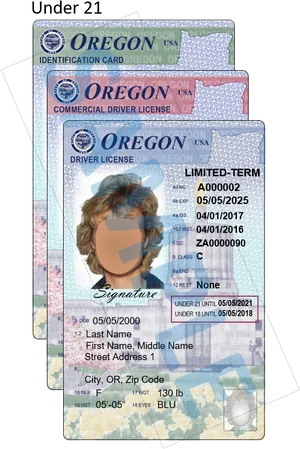 Oregon I Dand Driver Licenses Stack PNG Image