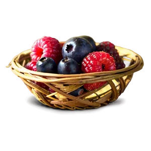 Organic Berries Basket Png Qmj PNG Image