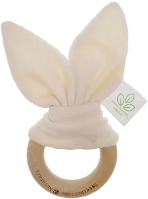 Organic Bunny Ears Teether PNG Image