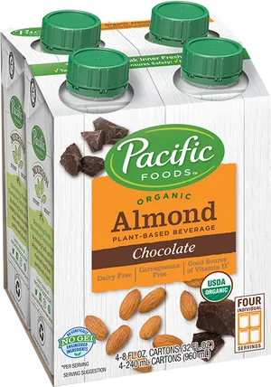 Organic Chocolate Almond Milk Pack PNG Image