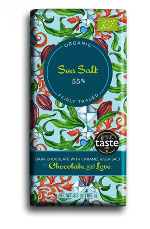 Organic Sea Salt Dark Chocolate Bar PNG Image