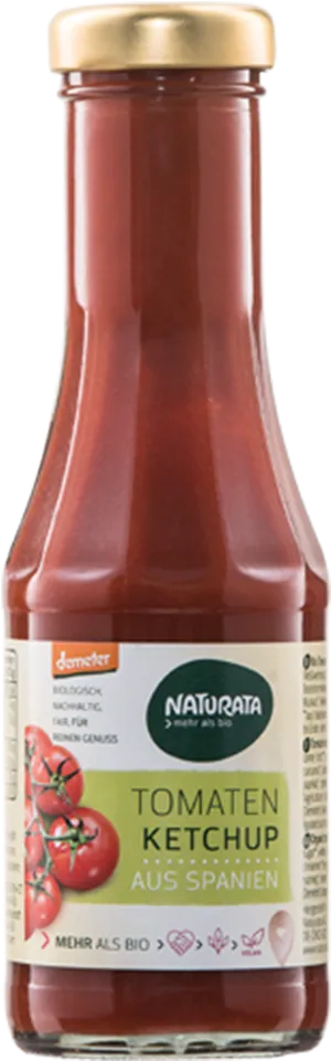 Organic Spanish Tomato Ketchup Bottle PNG Image