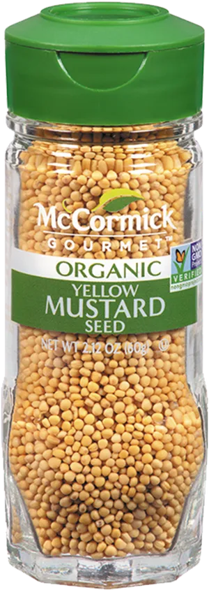 Organic Yellow Mustard Seed Spice Jar PNG Image