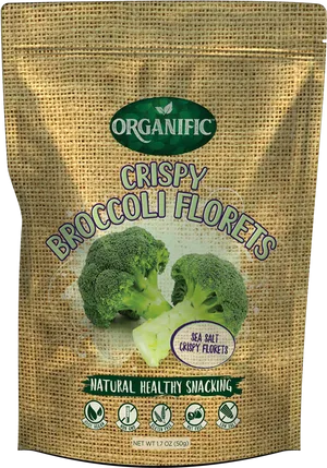 Organific Crispy Broccoli Florets Package PNG Image