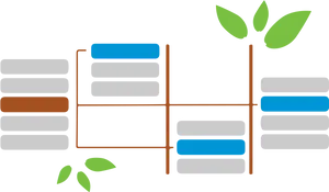 Organizational Structure Chartwith Leaves PNG Image