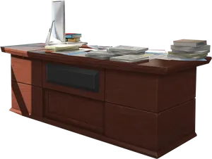 Organized Office Desk Setup PNG Image