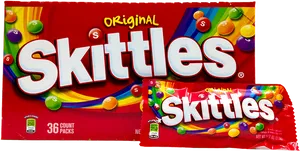 Original Skittles Packaging Display PNG Image