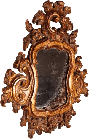 Ornate Antique Mirror Frame PNG Image