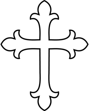 Ornate Black Cross Clipart PNG Image