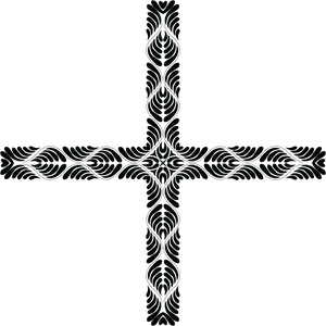 Ornate Black Cross Design PNG Image