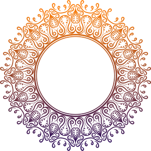 Ornate Circular Flame Border Design PNG Image