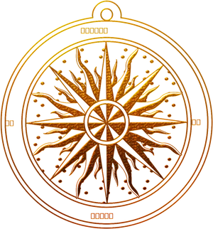 Ornate Compass Rose Design PNG Image