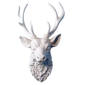 Ornate Deer Head Sculpture Png Qbf63 PNG Image