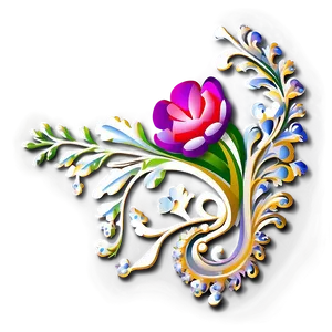 Ornate Floral Corner Decoration Png Lqb97 PNG Image