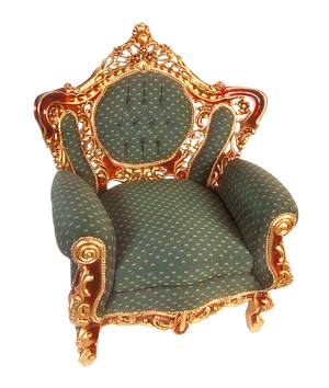Ornate Golden Armchair.png PNG Image