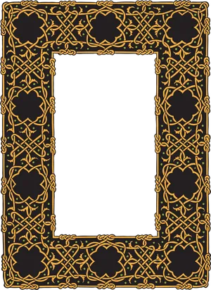 Ornate Golden Celtic Frame PNG Image