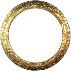 Ornate Golden Circular Frame PNG Image