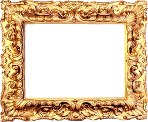 Ornate Golden Frame Empty PNG Image